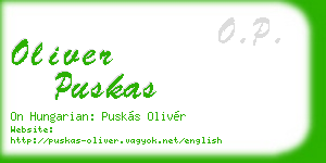 oliver puskas business card