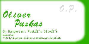 oliver puskas business card